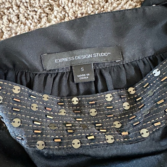 Express Black Silk & Satin top - Picture 6 of 8